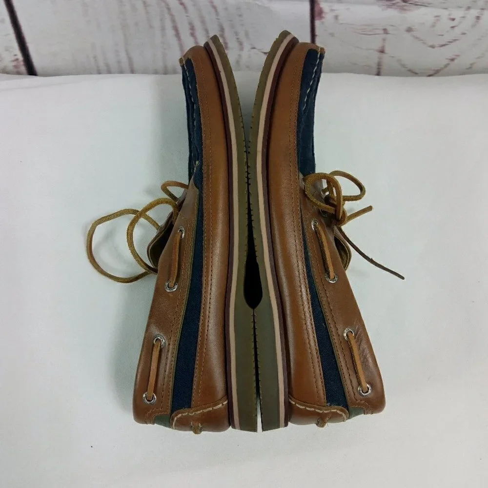 NAUTICA Men’s Size 13 Leather Canvas Boat Shoes